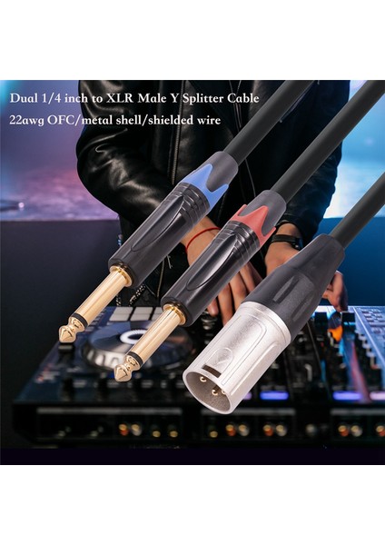 Xlr Erkek - Çift 6.35MM Fişli Ses Mikrofon Kablosu, 6.6 Feet/2 Metre (Yurt Dışından)
