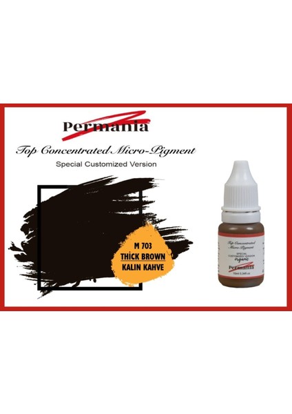 Permania Kalıcı Makyaj Boyası Kaş Boyası Kalın Kahve 10ML