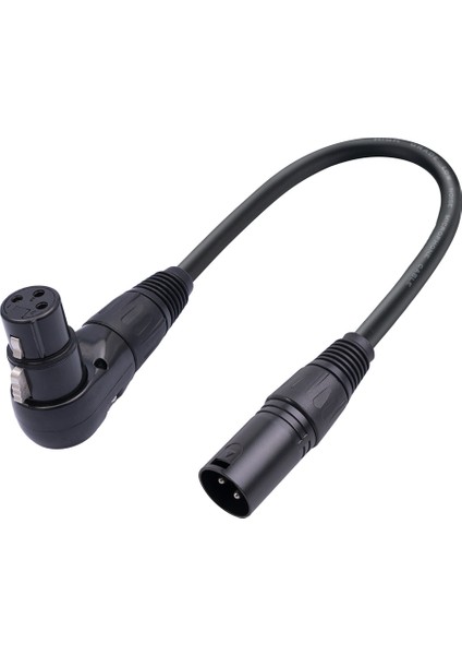 2 Adet 3 Pin Xlr Sağ Açı Erkek - Dişi Fiş Mikrofon Ses Kablosu (Yurt Dışından)