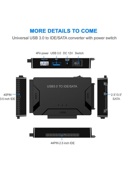Sata - USB Ide Adaptörü USB 3.0 2.0 Sata3 Kablosu, Ab Tak (Yurt Dışından)