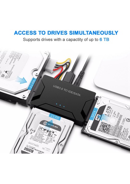 Sata - USB Ide Adaptörü USB 3.0 2.0 Sata3 Kablosu, Ab Tak (Yurt Dışından)