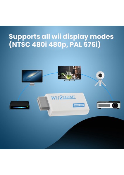 Wii'den Hdmı'ya WII2HDMI Full Hd Fhd 1080P Dönüştürücü Adaptör (Yurt Dışından)