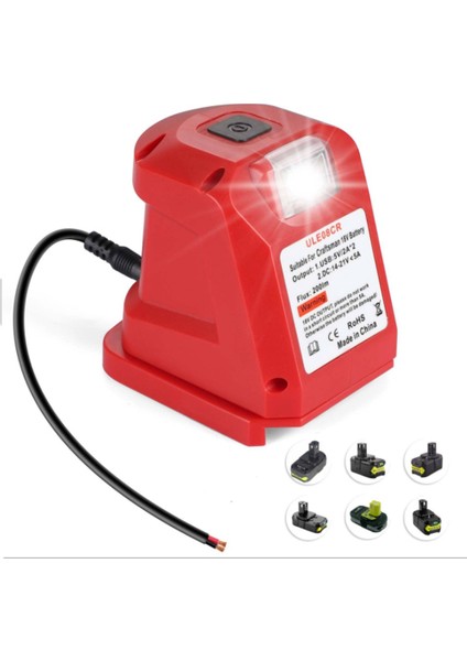 Ryobi 14.4V-18V Lityum Pil Için ULE08RL Adaptör LED Lamba Adaptörü (Yurt Dışından)