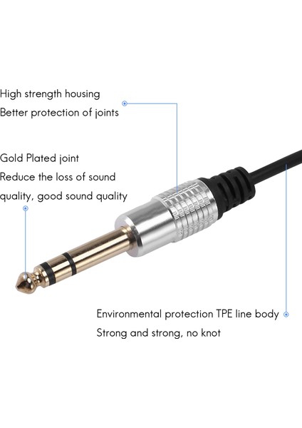 1/4 Inç - 3,5 mm Adaptör Kablosu 6,35 mm Trs Erkek - 3,5 mm Kadın (Yurt Dışından)