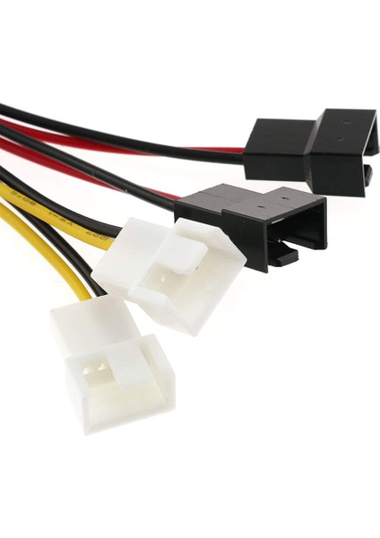 Adet 4-Pin Molex - 3-Pin Fan Güç Kablosu Adaptör Bağlantı Kabloları (Yurt Dışından)