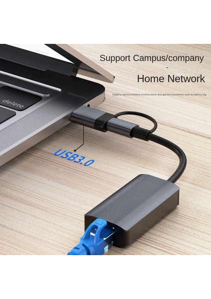 USB 3.0 Gigabit Ethernet Adaptörü USB C RJ45 Ağ Kartı (Yurt Dışından)