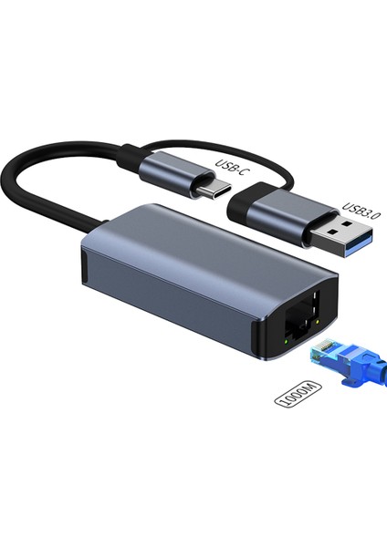 USB 3.0 Gigabit Ethernet Adaptörü USB C RJ45 Ağ Kartı (Yurt Dışından)