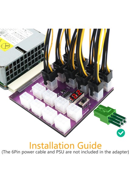 Atx 17X6PIN Güç Kaynağı Kesme Kartı Adaptörü Dönüştürücü 12V (Yurt Dışından)