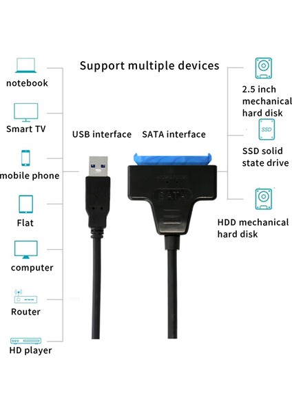 USB Sata Kablosu Sata 3 - USB 3.0 Adaptörü USB Sata Adaptör Kablosu (Yurt Dışından)