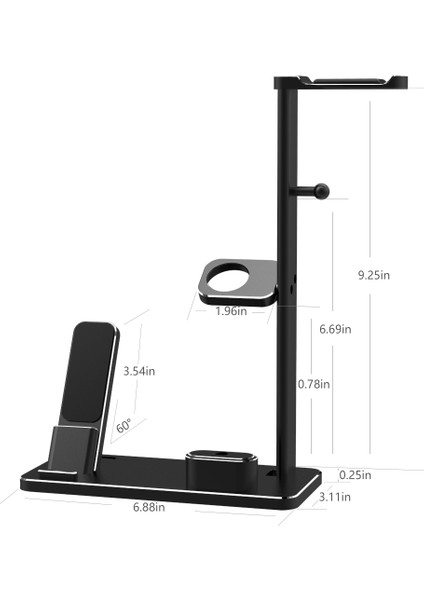 USB Şarjlı Kulaklık Standı, Oyun Için, Dj, Kablosuz (Siyah) (Yurt Dışından)