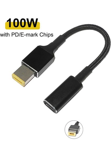 USB Tip C Dişi Kare Fiş Dönüştürücü Dizüstü Bilgisayar Dc Güç Adaptörü (Yurt Dışından)