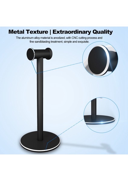 Siyah Silikon Pedli Çıkarılabilir Metal Kulaklık Tutucu (Yurt Dışından) fırsatları