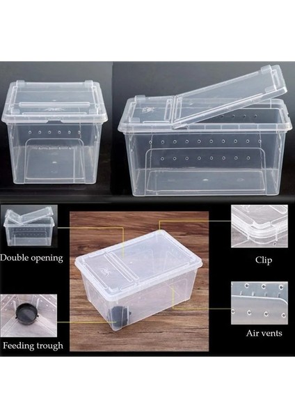 S Tarzı Küçük Yetiştirme Kutusu Sürüngen Kaplumbağa Plastik Saklama Kutusu Besleme Kuluçka Konteyner Örümcek Böcek Yılan Teraryum Evcil Hayvan Evleri (Yurt Dışından) modelleri