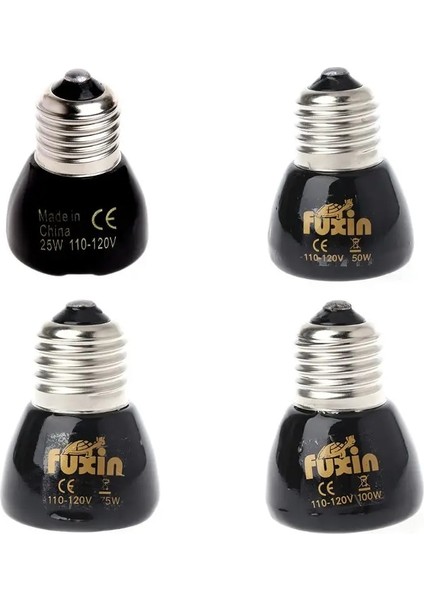 100W Tarzı Pet Isıtma Işık 25W 50W 75W 100W Mini Kızılötesi Seramik Verici Isı Lamba Ampulü Siyah Sürüngen Pet Brooder V (Yurt Dışından) modelleri