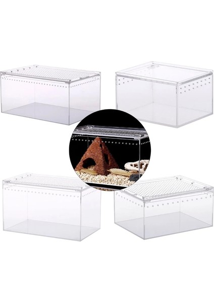 25X15X15 Stili Temizle Tasarlanmış Sürüngen Pet Besleme Örümcek Yılan Salyangoz Boynuz Böcek Yetiştirme Kutusu (Yurt Dışından) modelleri
