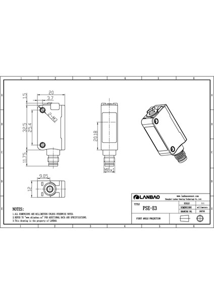 PSET-BC100DNB (KÜBİK-100CM,NPN-NOC,KABLO,CİSİM Fotosel)