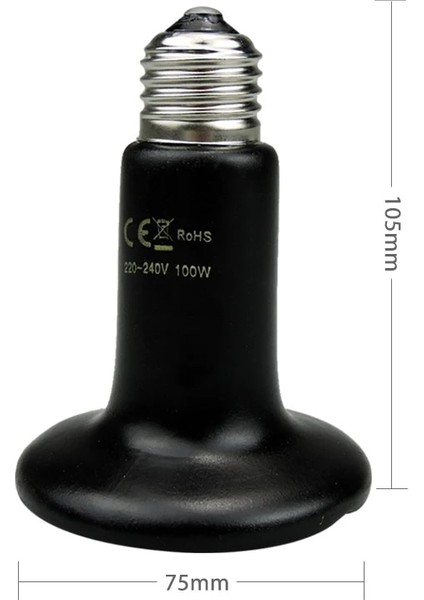 100W Tarzı Seramik Verici Isı Lamba Ampulü Pet Isıtma Ampul Kızılötesi Siyah Sürüngen Brooder Chocadeira Hayvanlar Isıtıcı Seramik Isıtıcı (Yurt Dışından) fiyatları