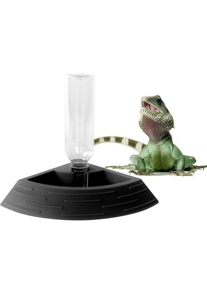 Siyah Stil Otomatik Sürüngen Besleyici Suluk Kaplumbağa Yiyecek ve Su Kasesi Küçük Hayvan Dağıtıcı Teraryum Kertenkele Için Köşe Tabak (Yurt Dışından) indirimleri