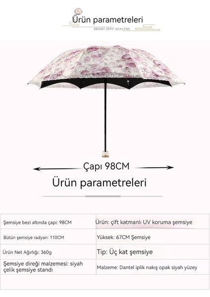 Kadın Uv Korumalı Şemsiye - Pembe (Yurt Dışından)