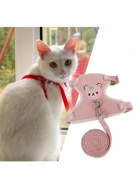 Gri Tarzı M Boyutu Kedi Koşum Yeleği Çekiş Halatı Ayarlanabilir Yürüyüş Köpek Evrensel Karikatür Ayı Köpek Yavru Kedi ve Tasma Seti Evcil Hayvan Malzemeleri (Yurt Dışından) indirimleri