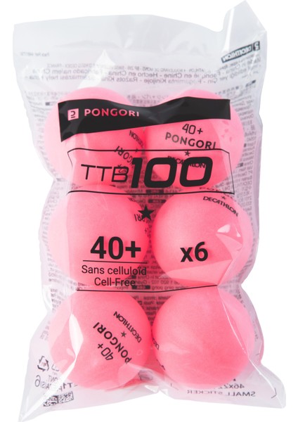 Pongori Masa Tenisi Topu - 6 Adet - Pembe - TTB 100