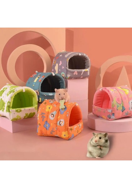 Mavi Stil S Beden Hamster Yuva Baskı Yarı Kapalı Yumuşak Büyük Alan Rahat Sıcak Tutmak Pratik Fil Desen Kış Için Hamster Yatak (Yurt Dışından)