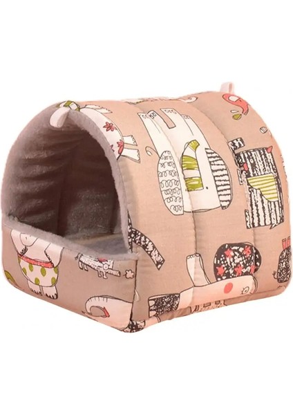 Mavi Stil S Beden Hamster Yuva Baskı Yarı Kapalı Yumuşak Büyük Alan Rahat Sıcak Tutmak Pratik Fil Desen Kış Için Hamster Yatak (Yurt Dışından)