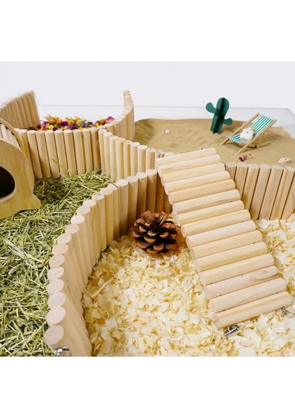 M Tarzı Hamster Oyuncak Pet Oyuncak Gine Domuzu Sincap Doğal Ahşap Kemer Köprüsü Bükülebilir Uzun Tırmanma Merdiveni Küçük (Yurt Dışından) modelleri
