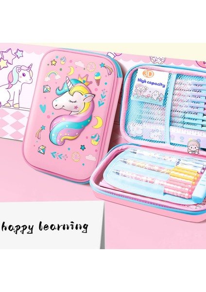 3D Unicorn Kalem Kutusu Çok Fonksiyonlu Yazı Aracı Saklama Kutusu (Yurt Dışından)