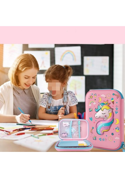3D Unicorn Kalem Kutusu Çok Fonksiyonlu Yazı Aracı Saklama Kutusu (Yurt Dışından)