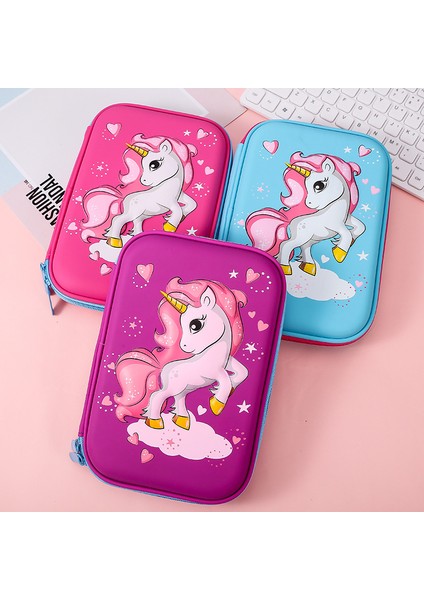 3D Unicorn Kalem Kutusu Çok Fonksiyonlu Yazı Aracı Saklama Kutusu (Yurt Dışından)
