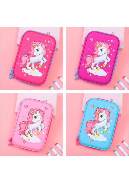 3D Unicorn Kalem Kutusu Çok Fonksiyonlu Yazı Aracı Saklama Kutusu (Yurt Dışından)