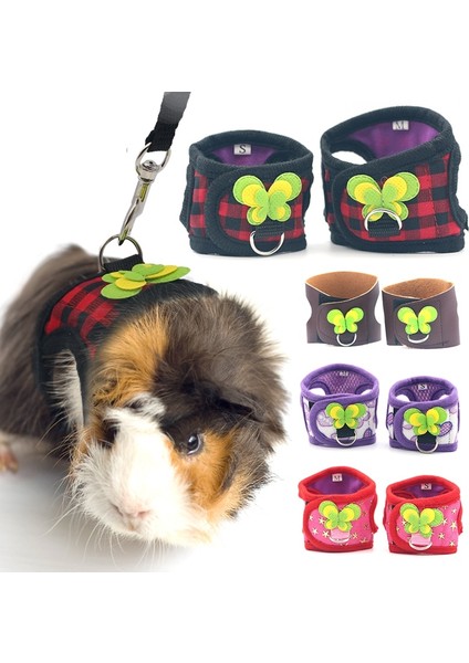 No.6 Stili M Boyutu Yeni Pet Tavşan Hamster Koşum Yelek Tasma Yıldız Dudak Baskı Kelebek Denim Ayarlanabilir Çekiş Göğüs Kemeri Küçük Gelincikler Sıçanlar (Yurt Dışından) modelleri