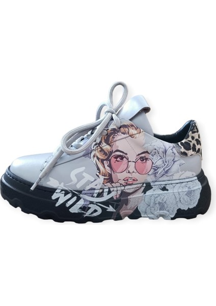 Hakiki Deri Kadın Spor Ayakkabı / Sneaker