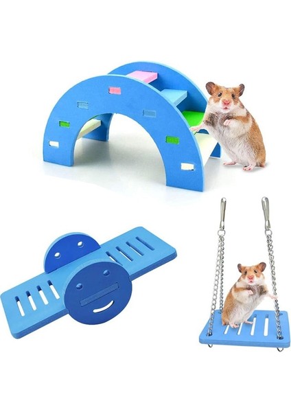 F Tarzı Yeşil Hamster Oyuncaklar Ahşap Gökkuşağı Köprüsü Tahterevalli Salıncak Oyuncaklar Küçük Hayvan Aktivite Tırmanma Oyuncak Dıy Hamster Kafesi Aksesuarları (Yurt Dışından) fırsatları