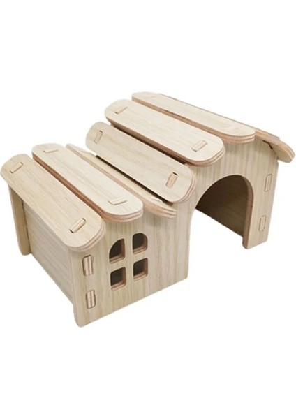 No.7 Tarzı Hamster Katı Ahşap Küçük Ev Salıncak Uyku Yuvası Tahterevalli Tahtası Altın Tel Ayı Çift Katlı Villa Hamster Oyuncak Malzemeleri (Yurt Dışından) fırsatları