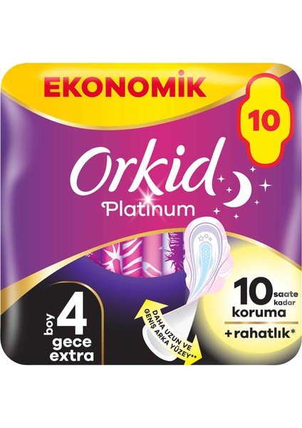 Platinum Gece Ekstra Hijyenik Ped 10 Adet Ekonomik Paket