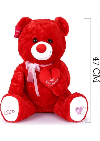 Kalp Tutan Yumoş Ayıcık Sevgiliye Hediyelik Uyku Arkadaşı Büyük Boy