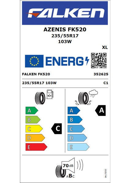 235/55 R17 103W Xl Azenis Fk520 Suv Yaz Lastiği ( Üretim Yılı: 2024) indirimleri