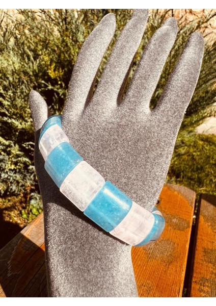 Sertifikalı Doğal Akuamarin & Pembe Kuvars Taşı Özel Kesim Rolex Bileklik Aaa Kalite fiyatları