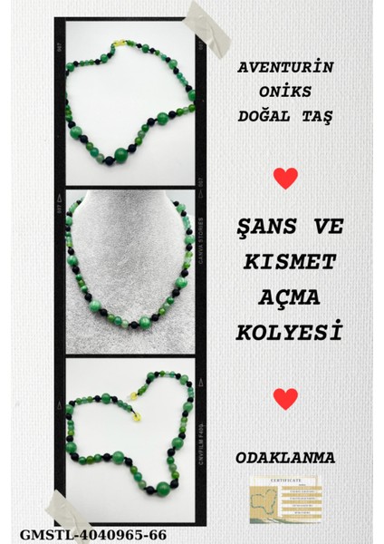 Sertifikalı Doğal Taş Şans ve Kısmet Açma Kolyesi