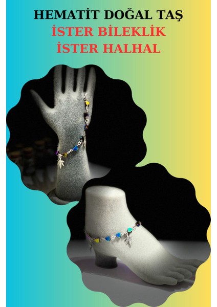 Sertifikalı Hematit Doğal Taş Bileklik & Halhal Özel Tasarım