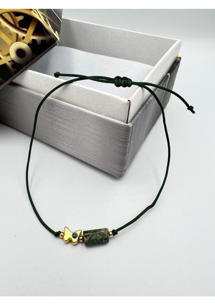 Sertifikalı Zümrüt Doğal Taş Bileklik Kelebek Obje Detaylı Makrome Örgülü Kilit El Işçiliği fiyatları