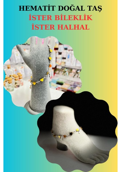 Sertifikalı Hematit Doğal Taş Bileklik & Halhal Özel Tasarım