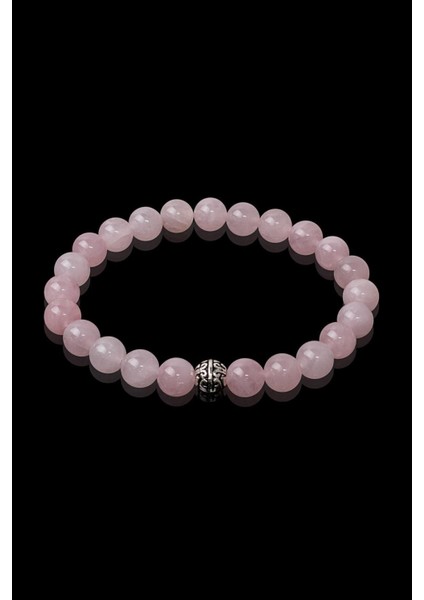 Sertifikalı Pembe Kuvars Doğal Taş Bileklik 8 mm Aaa Kalite Sürpriz fiyatları