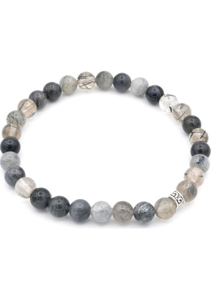 Sertifikalı Rutil Kuvars (Melek Saçı) Doğal Taş Bileklik 6 mm