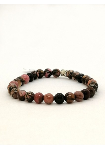 Sertifikalı Doğal Rodonit Taşı Bileklik 6 mm