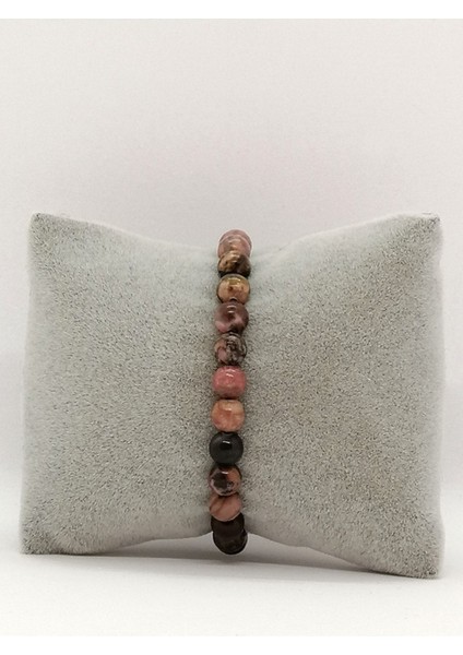 Sertifikalı Doğal Rodonit Taşı Bileklik 6 mm fiyatları