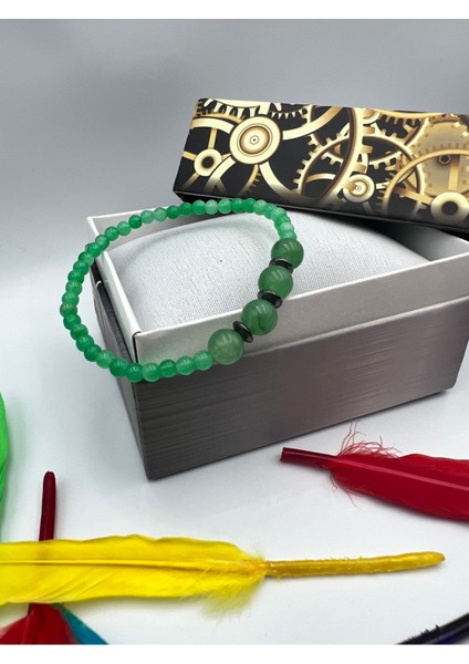 Sertifikalı Doğal Taş Aventurin Hematit Doğal Taş Bileklik 4&8 mm modelleri