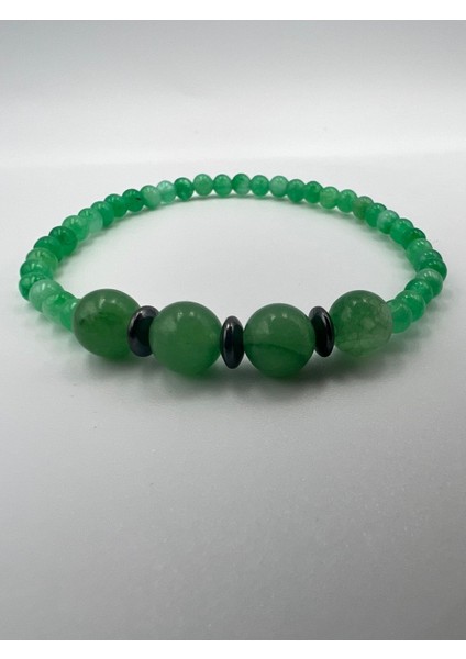 Sertifikalı Doğal Taş Aventurin Hematit Doğal Taş Bileklik 4&8 mm indirimleri